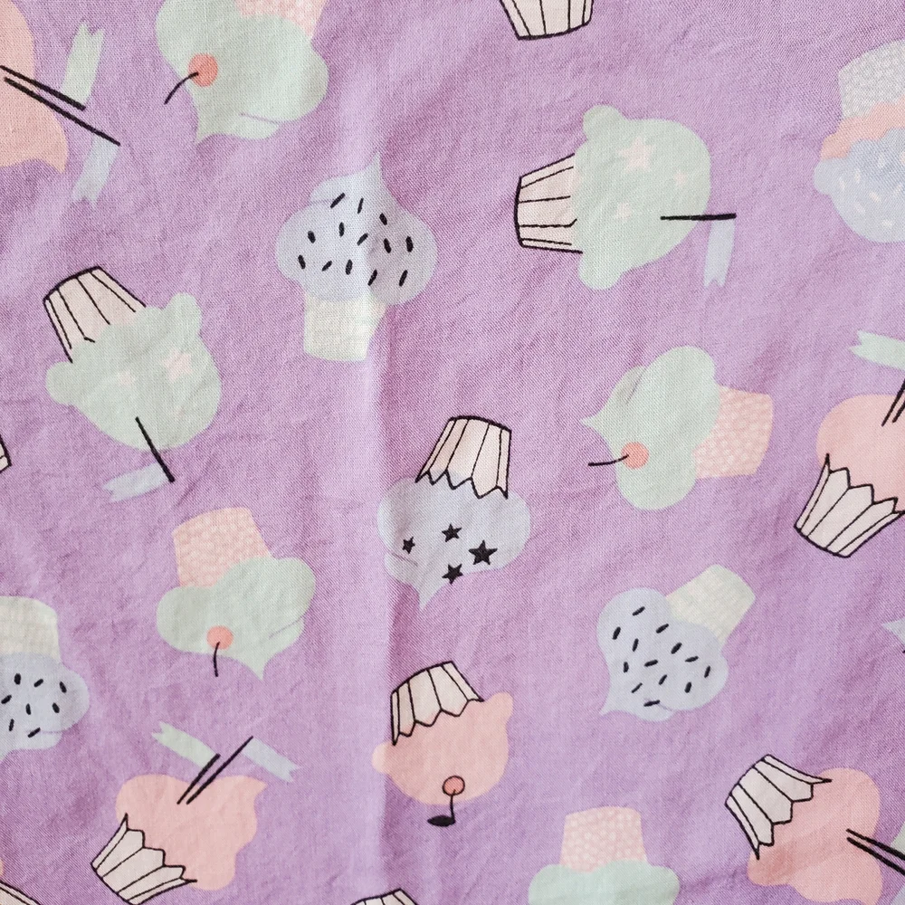 Serra - Purple Pajama Set with Cute Cupcake Print - Sz. XL
